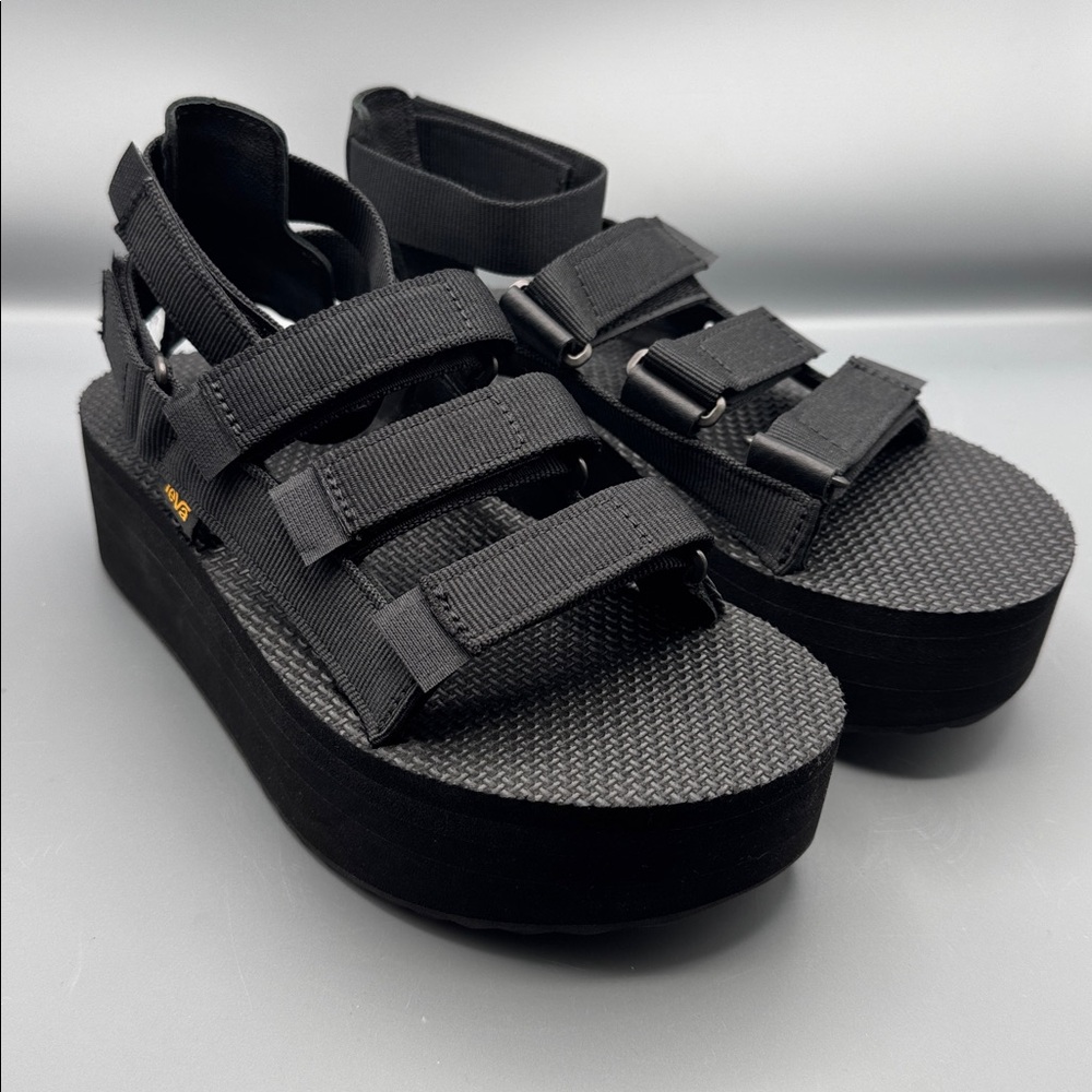 Teva Black Platform Strappy Sandals